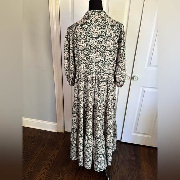 First Love green Puff Sleeve Midi Sundress - Picture 2 of 9